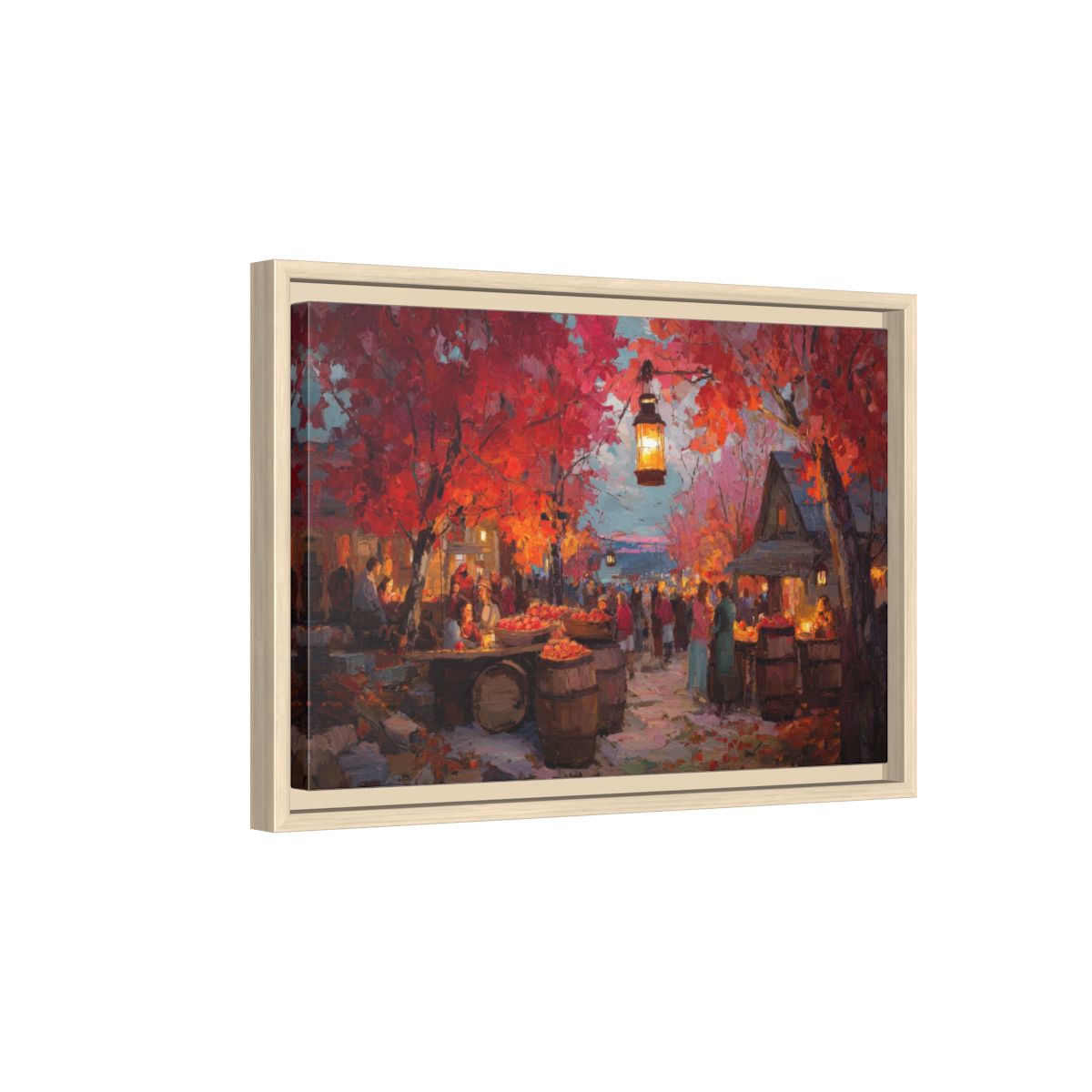 Autumn Harvest Festival Canvas Print – natural wood framed canvas
