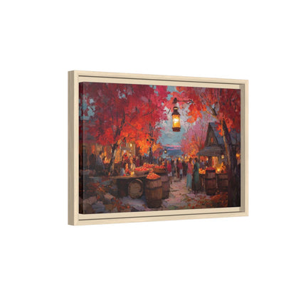 Autumn Harvest Festival Canvas Print – natural wood framed canvas