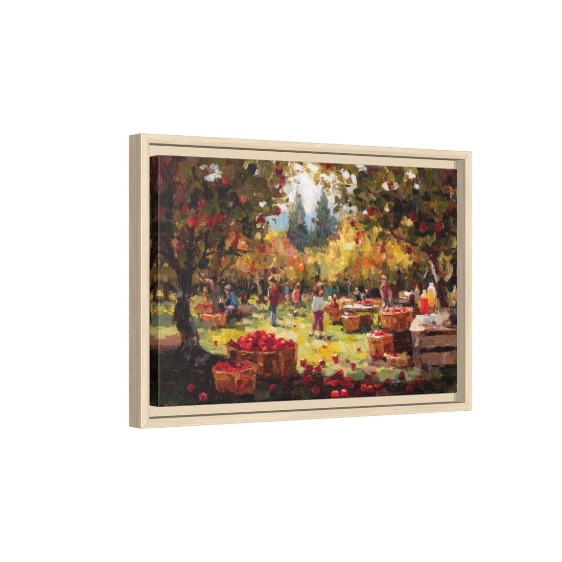 Apple Orchard Canvas Print – natural wood framed canvas