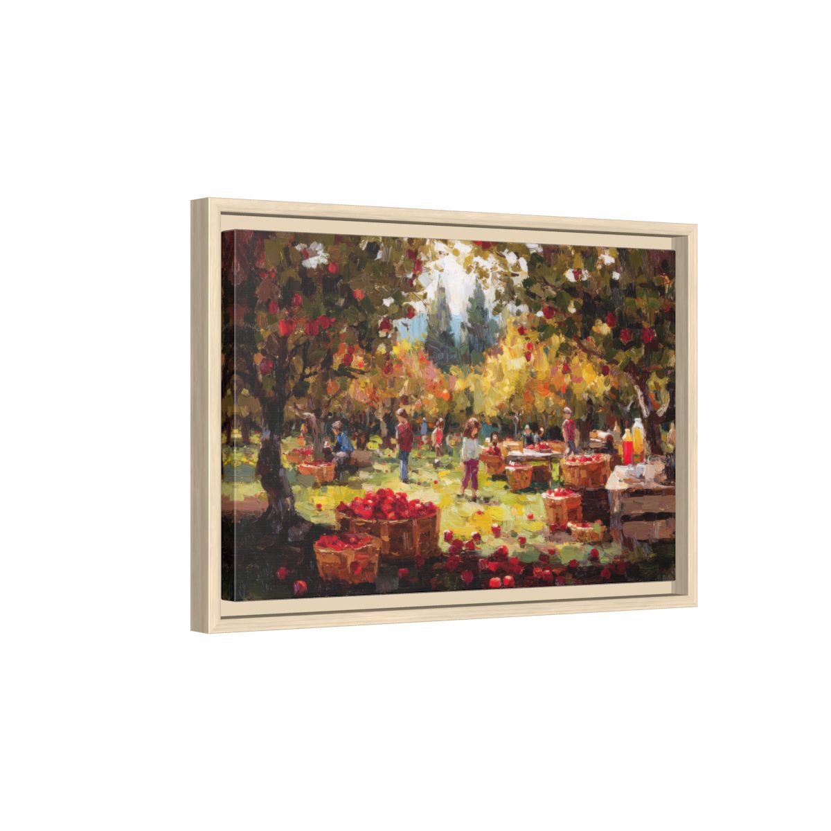 Apple Orchard Canvas Print – natural wood framed canvas
