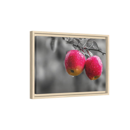 Red Apple Canvas Wall Art – natural wood framed canvas