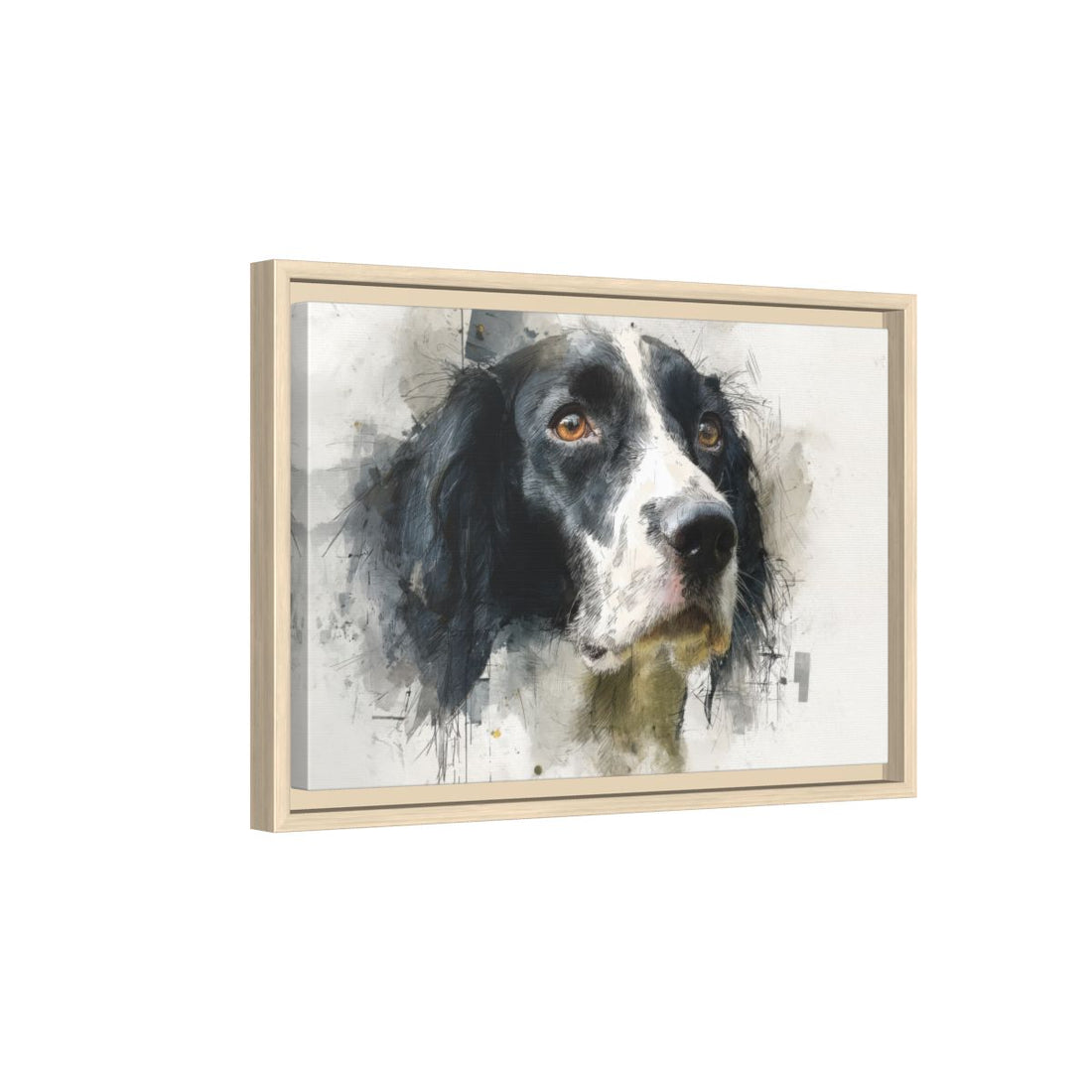 English Springer Spaniel Canvas Print – natural wood framed canvas