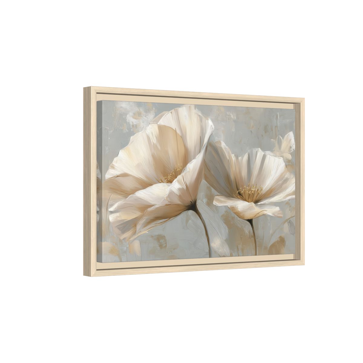 Abstract Floral Canvas Print – natural wood framed canvas