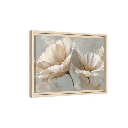 Abstract Floral Canvas Print – natural wood framed canvas
