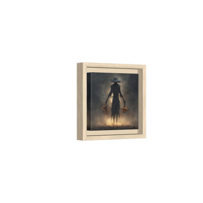 Dark Fantasy Scarecrow Canvas Art – natural wood framed canvas