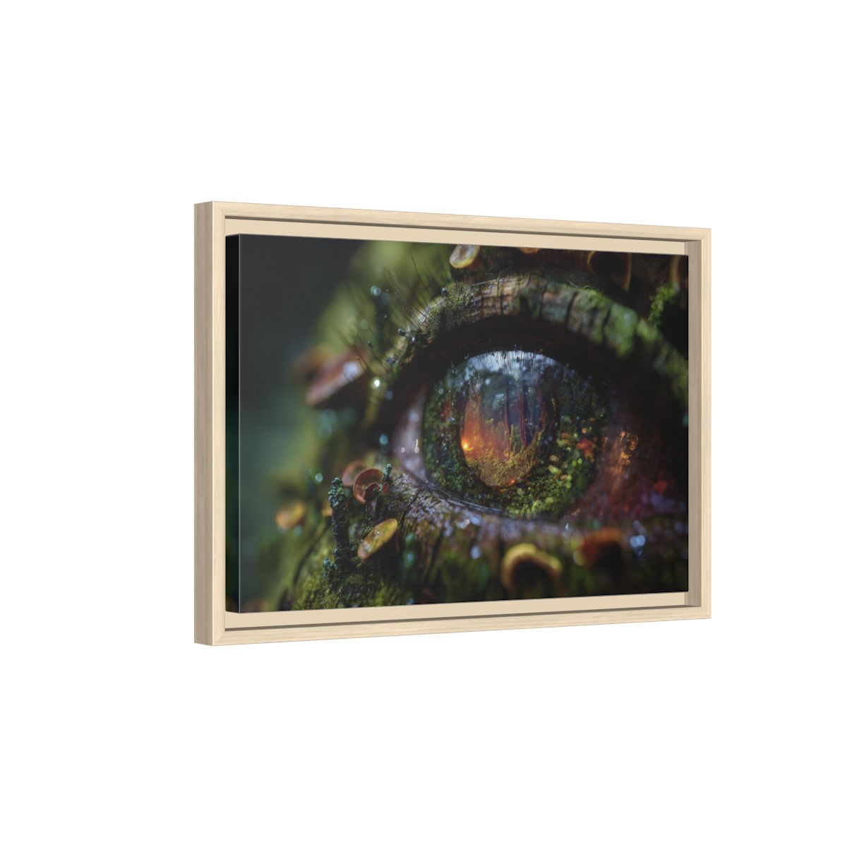 Ancient Tree Eye Canvas Art – natural wood framed canvas