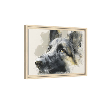 Belgian Shepherd Dog Portrait Canvas Art – natural wood framed canvas