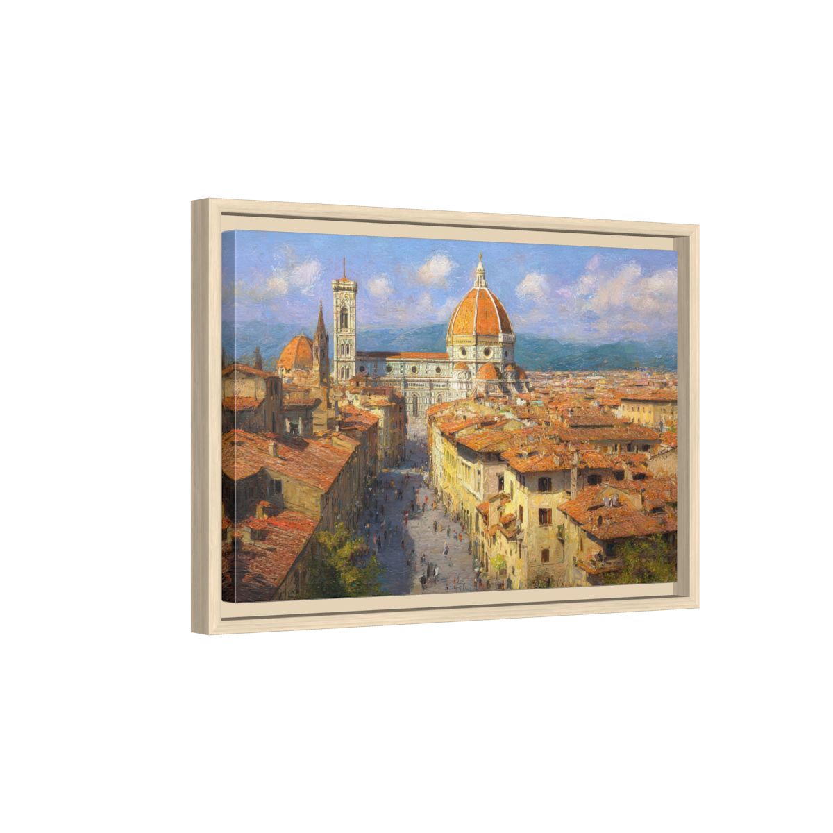 Florence Cathedral Canvas Print – natural wood framed canvas