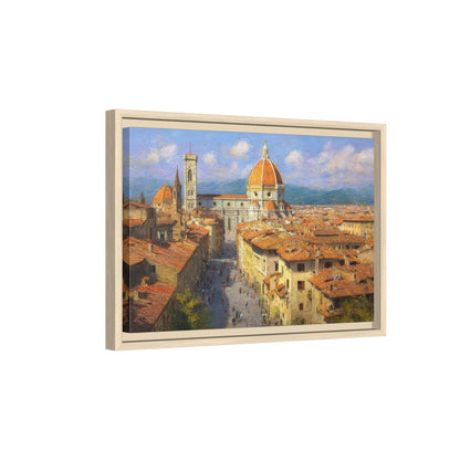 Florence Cathedral Canvas Print – natural wood framed canvas