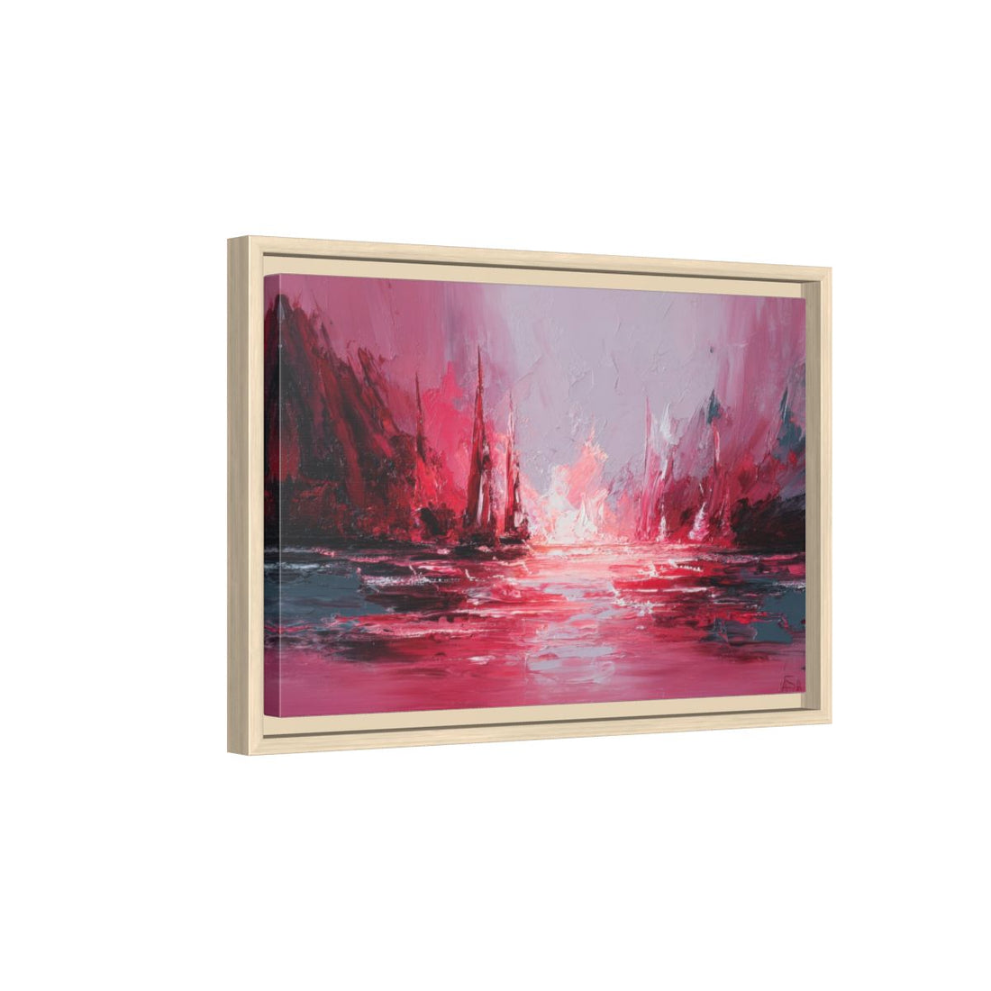 Abstract Storm Seascape Canvas Print – natural wood framed canvas