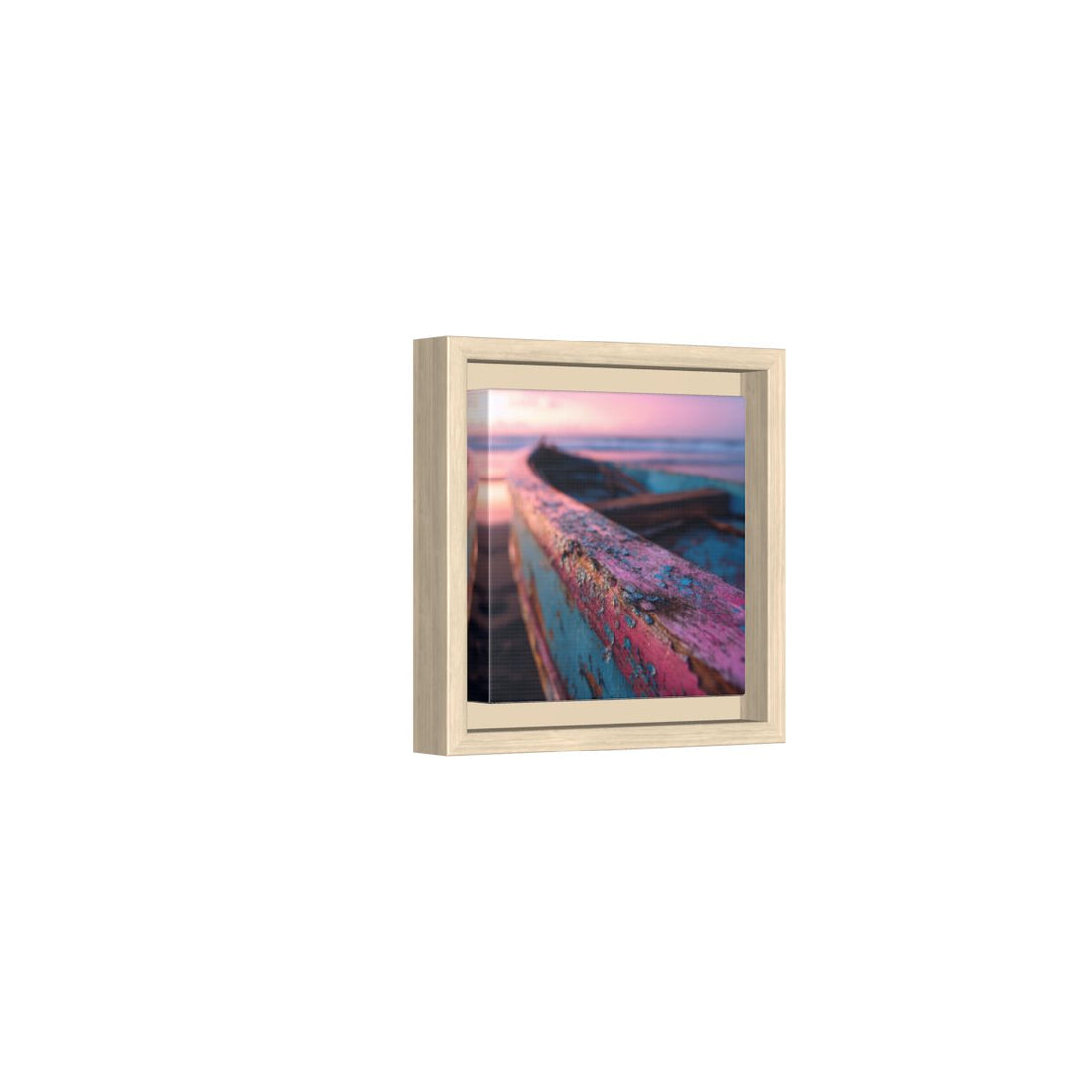 Vintage Surfboard Canvas Print – natural wood framed canvas