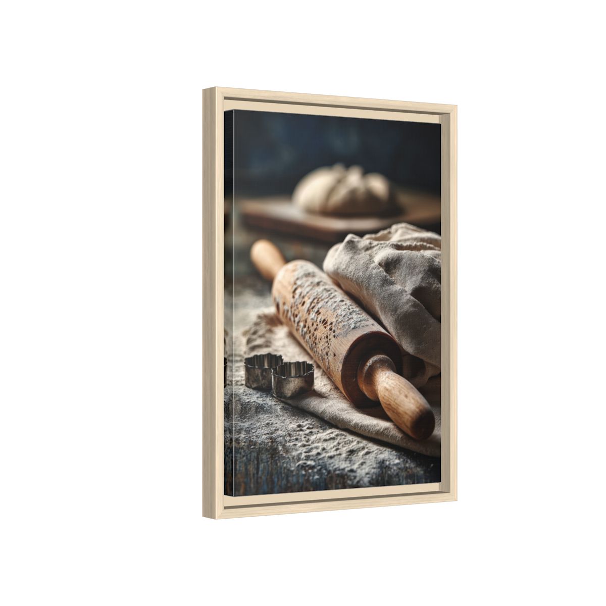 Rustic Kitchen Baking Canvas Art – natural wood framed canvas