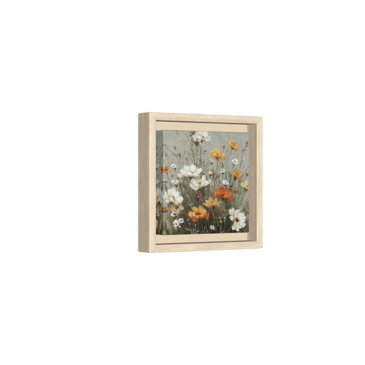 Vintage Wildflower Canvas Print – natural wood framed canvas