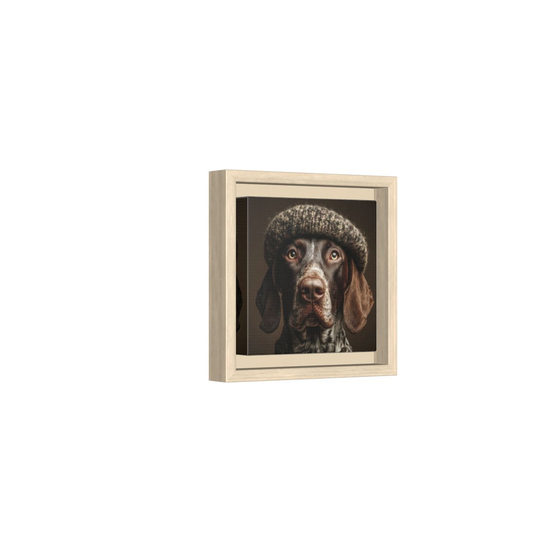 German Shorthaired Pointer Canvas Art – natural wood framed canvas