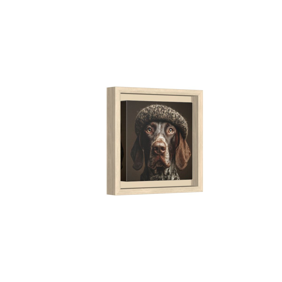 German Shorthaired Pointer Canvas Art – natural wood framed canvas