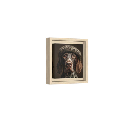 German Shorthaired Pointer Canvas Art – natural wood framed canvas