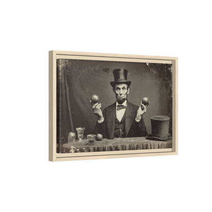 Lincoln Portrait Canvas Art – natural wood framed canvas