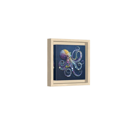 Decorative Octopus Canvas Wall Art – natural wood framed canvas