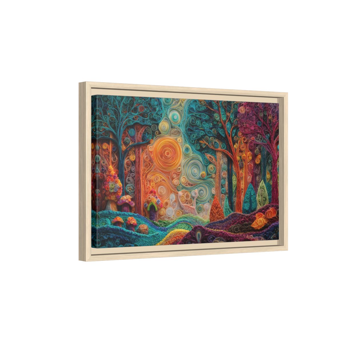 Forest Canvas Art – natural wood framed canvas