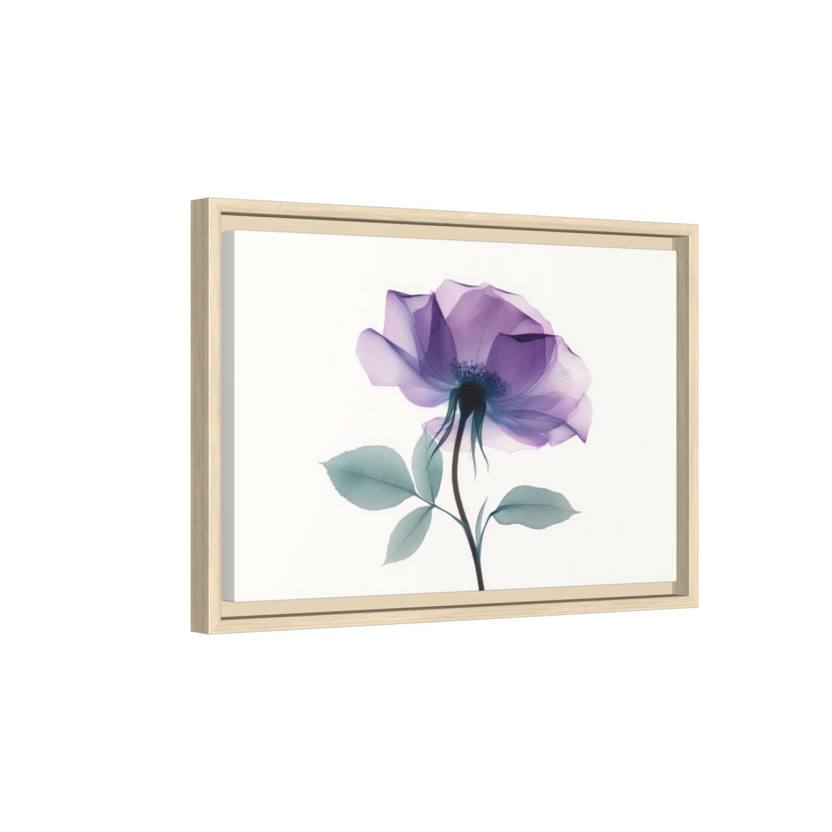 X-Ray Flower Canvas Print – natural wood framed canvas
