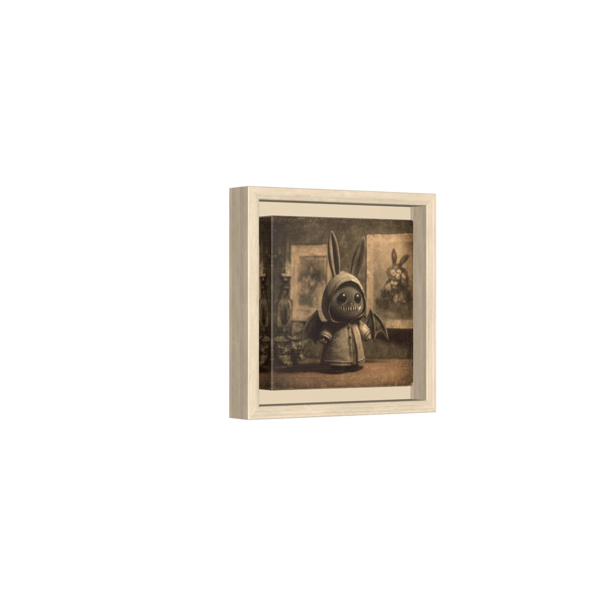 Gothic Monster Art Print – natural wood framed canvas