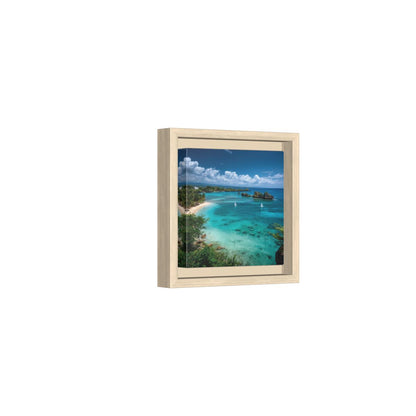 Tropical Beach Canvas Print – natural wood framed canvas