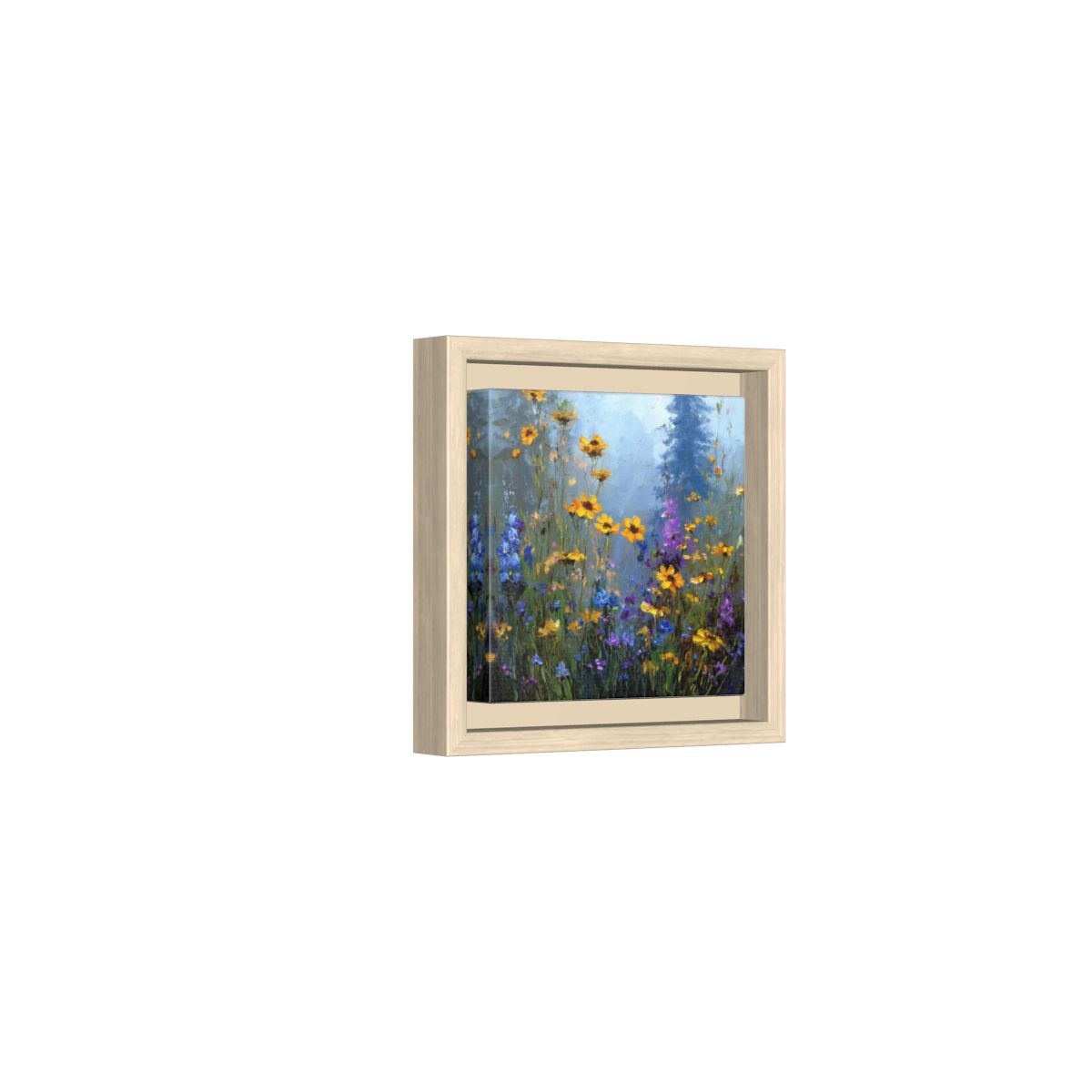 Wildflower Meadow Canvas Print – natural wood framed canvas
