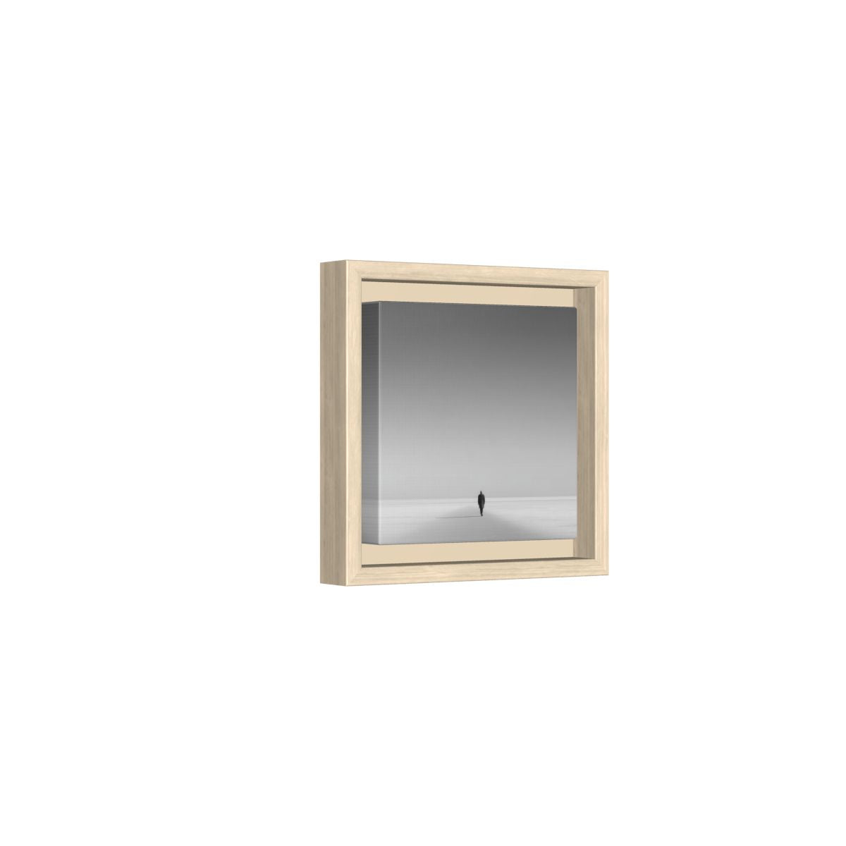 Minimalist Figure Canvas Print – natural wood framed canvas