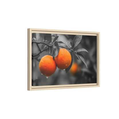 Orange Citrus Canvas Print – natural wood framed canvas