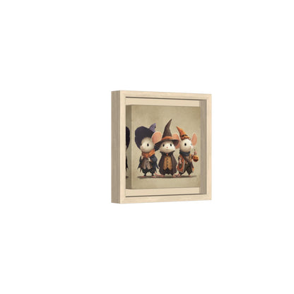 Halloween Mouse Wall Art – natural wood framed canvas