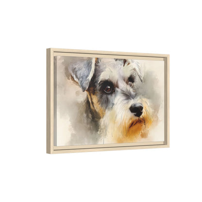Miniature Schnauzer Canvas Art – natural wood framed canvas