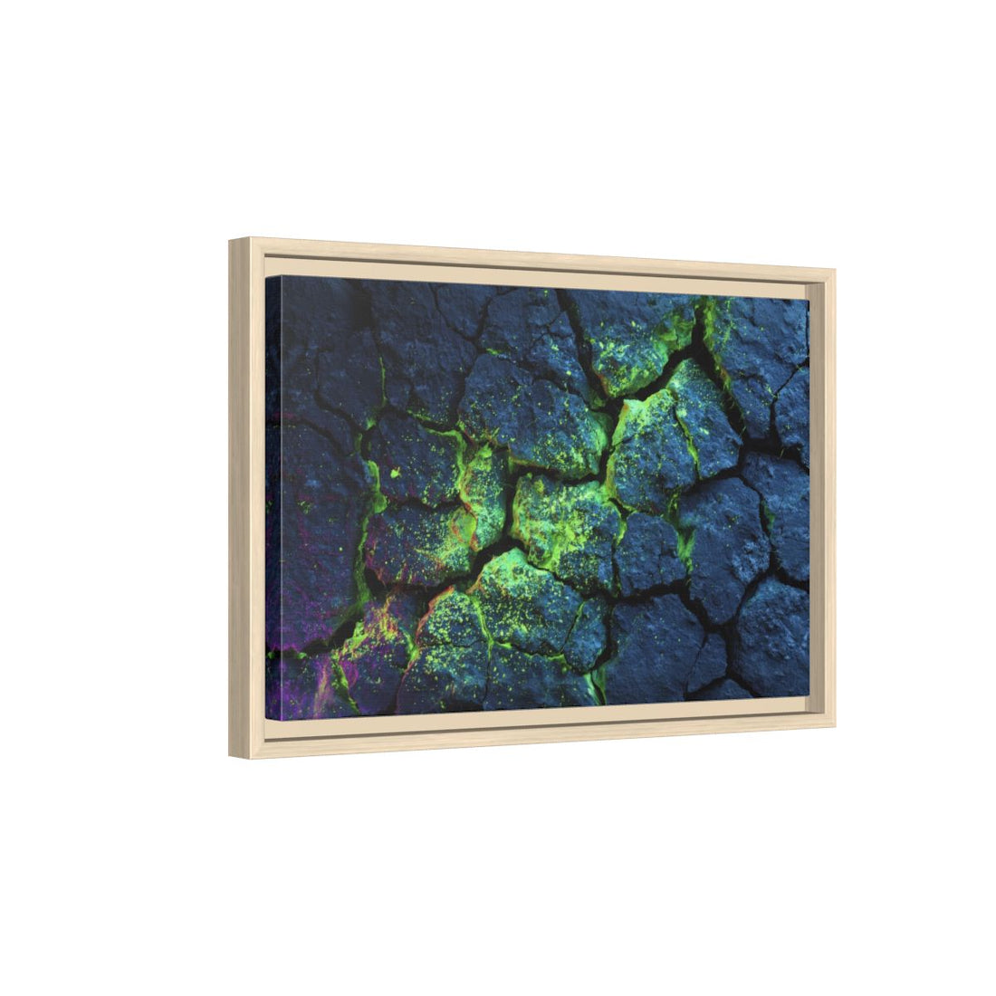 Cracked Rock Wall Canvas Art – natural wood framed canvas