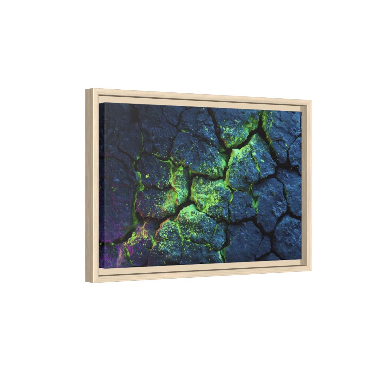 Cracked Rock Wall Canvas Art – natural wood framed canvas