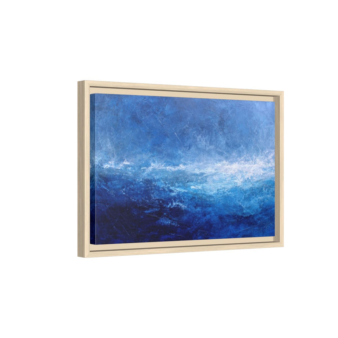 Abstract Ocean Canvas Print – natural wood framed canvas