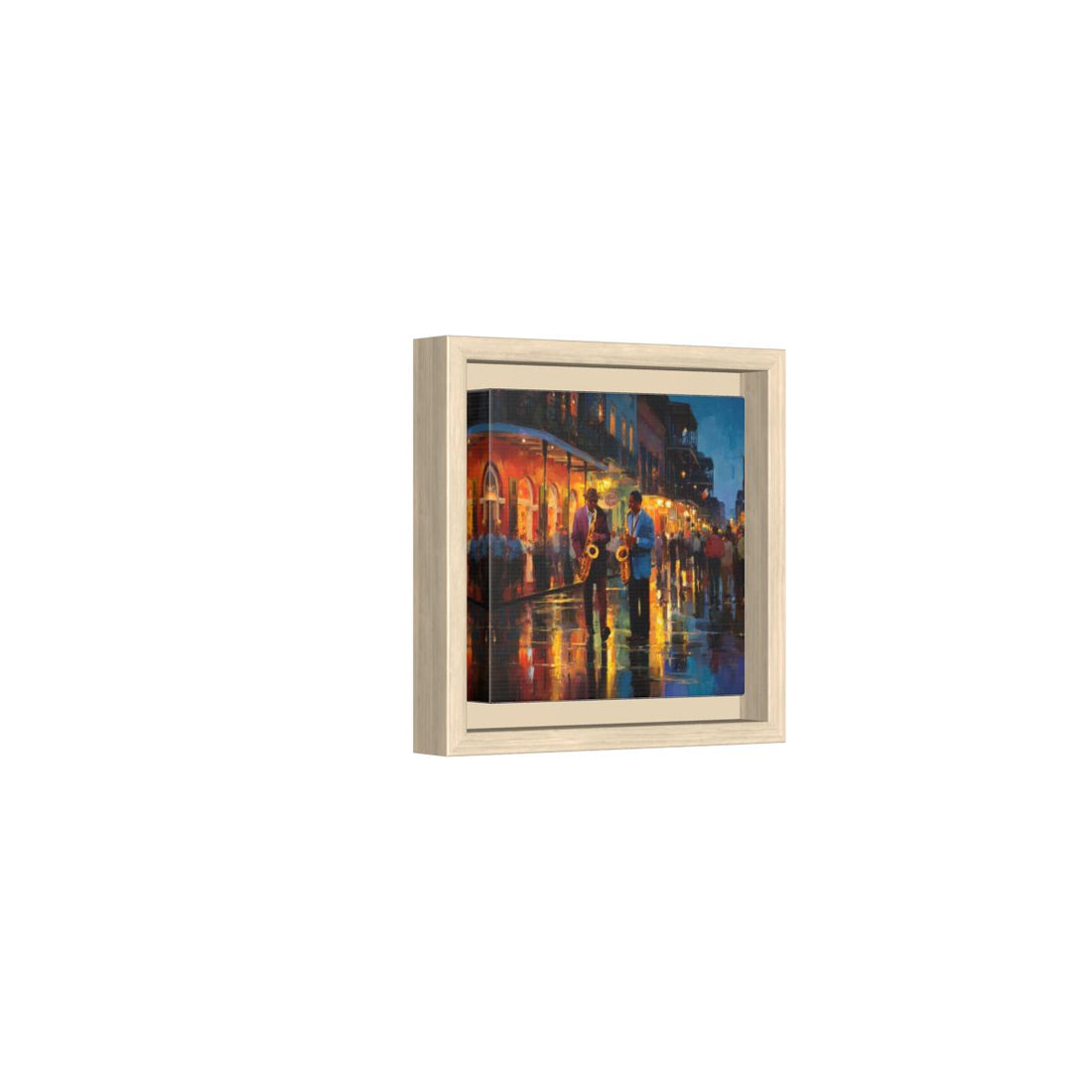 Jazz Musicians Canvas Wall Art – natural wood framed canvas