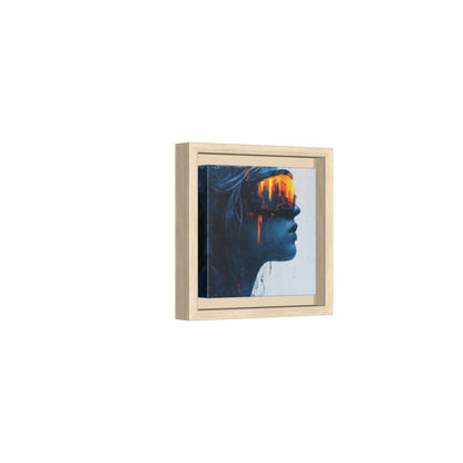 Futuristic Woman Portrait Canvas – natural wood framed canvas