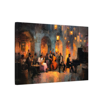 Jazz Ensemble Canvas Wall Art – gallery wrapped canvas, side view