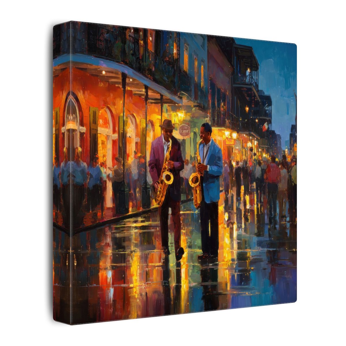 Jazz Musicians Canvas Wall Art – gallery wrapped canvas, side view