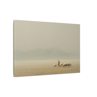 Jesus with Sheep Canvas Wall Art – gallery wrapped canvas, side view