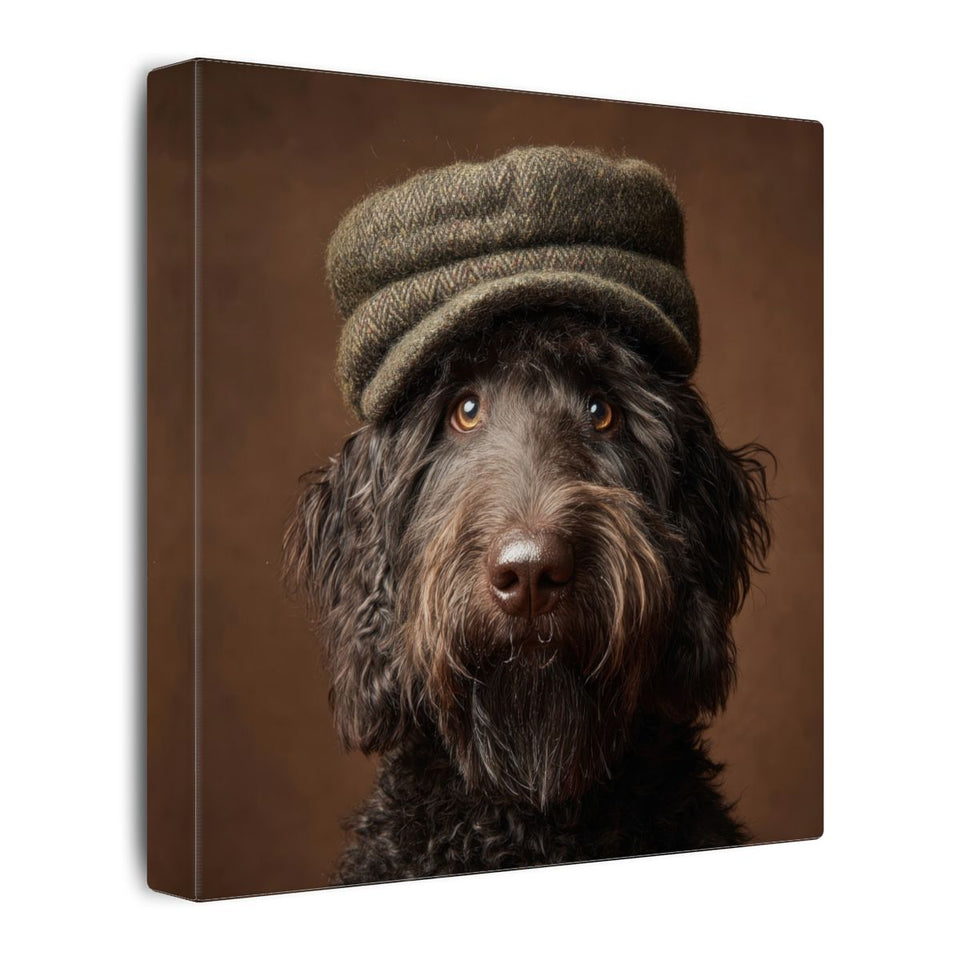 Labradoodle Dog Portrait Canvas Print – gallery wrapped canvas, side view