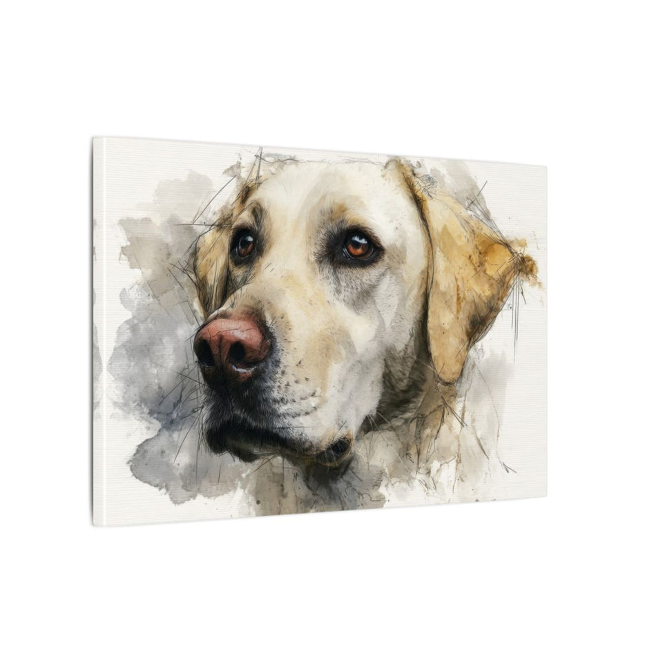 Labrador Dog Portrait Canvas Print – gallery wrapped canvas, side view