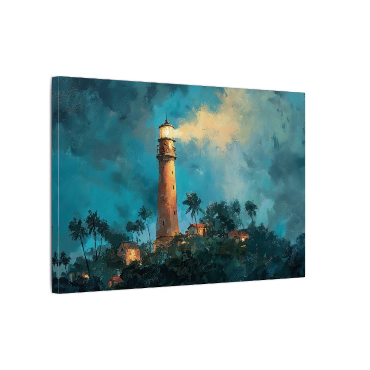Lighthouse Canvas Wall Art – gallery wrapped canvas, side view