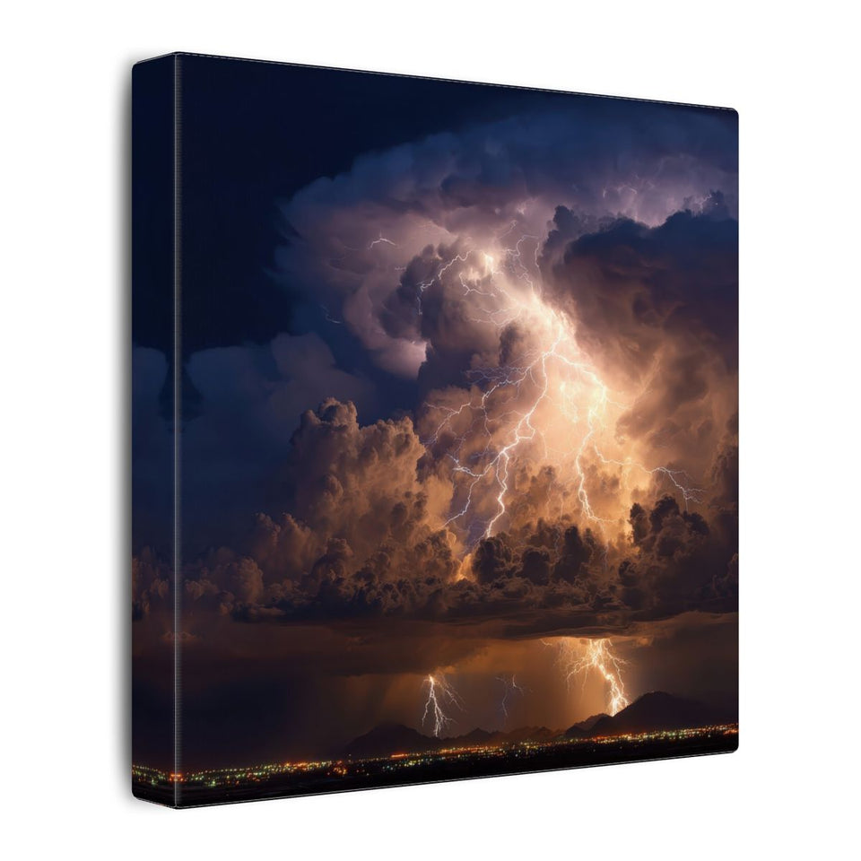 Lightning Storm Canvas Print – gallery wrapped canvas, side view