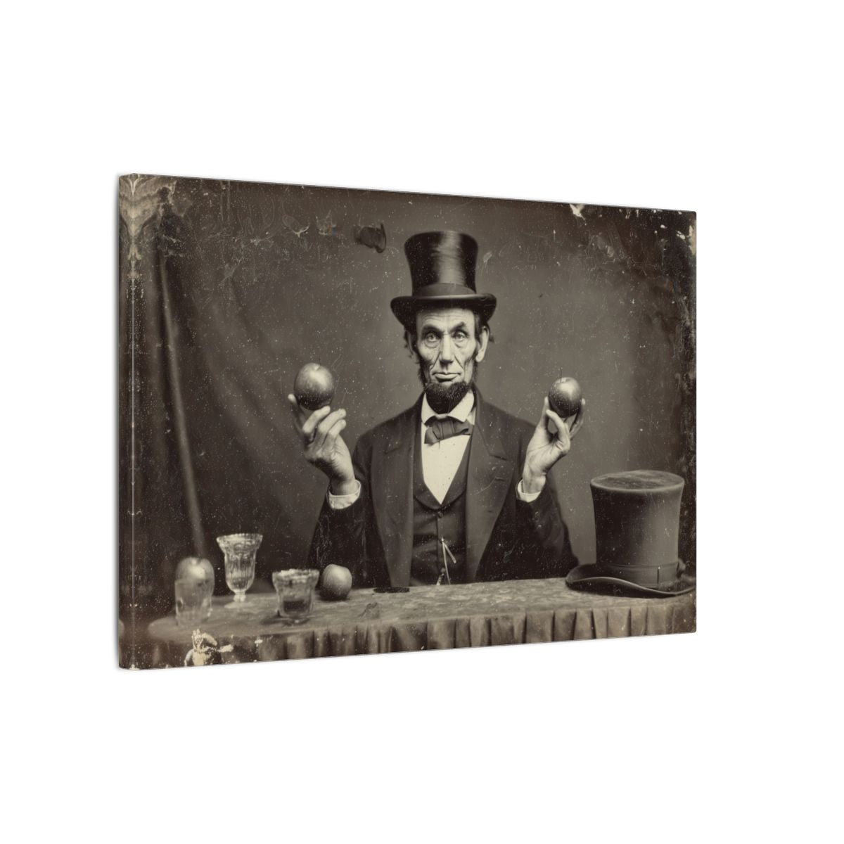 Lincoln Portrait Canvas Art – gallery wrapped canvas, side view