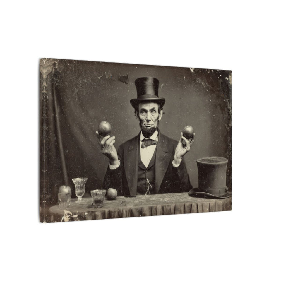 Lincoln Portrait Canvas Art – gallery wrapped canvas, side view