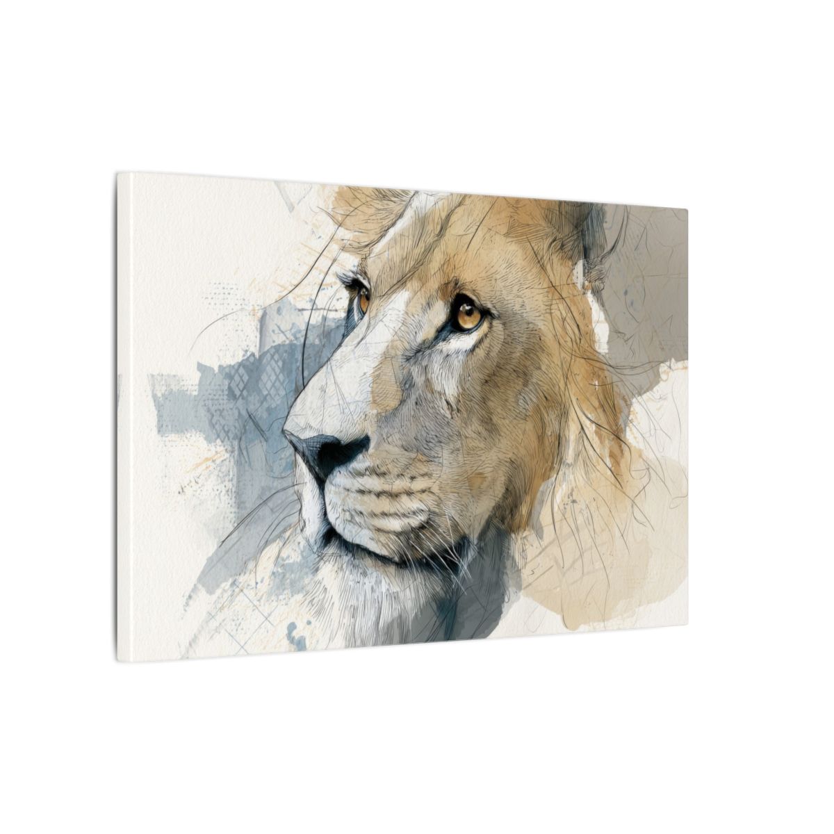 Lion Portrait Canvas Wall Art – gallery wrapped canvas, side view