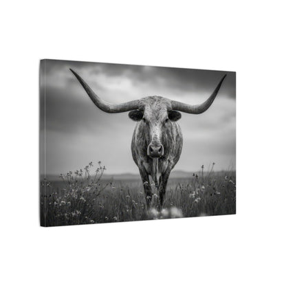 Longhorn Steer Canvas Print – gallery wrapped canvas, side view