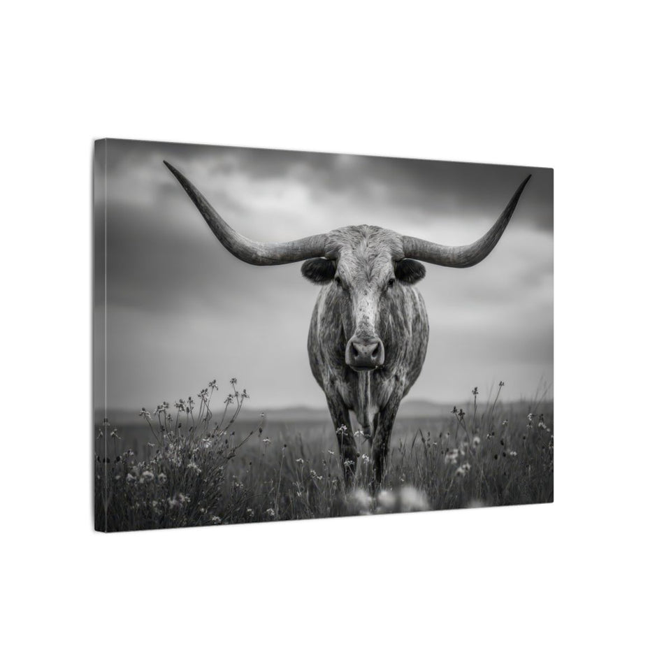 Longhorn Steer Canvas Print – gallery wrapped canvas, side view