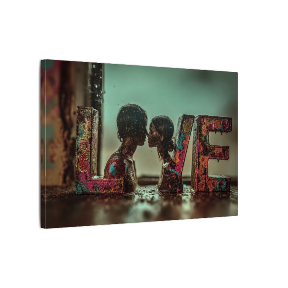 LOVE Letter Canvas Art – gallery wrapped canvas, side view