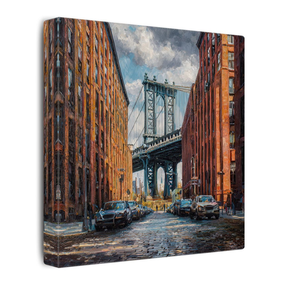 Manhattan Bridge DUMBO Brooklyn Canvas Art – gallery wrapped canvas, side view
